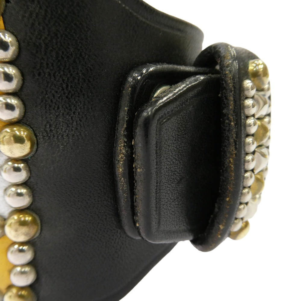 STOPLIGHT ストップライト Sunrise Studs Boots Leather Bracelet サンダーメタル付き サンライズスタッズ ブーツレザー ブレスレット 黒×黄×銀 マルチカラー系【中古】