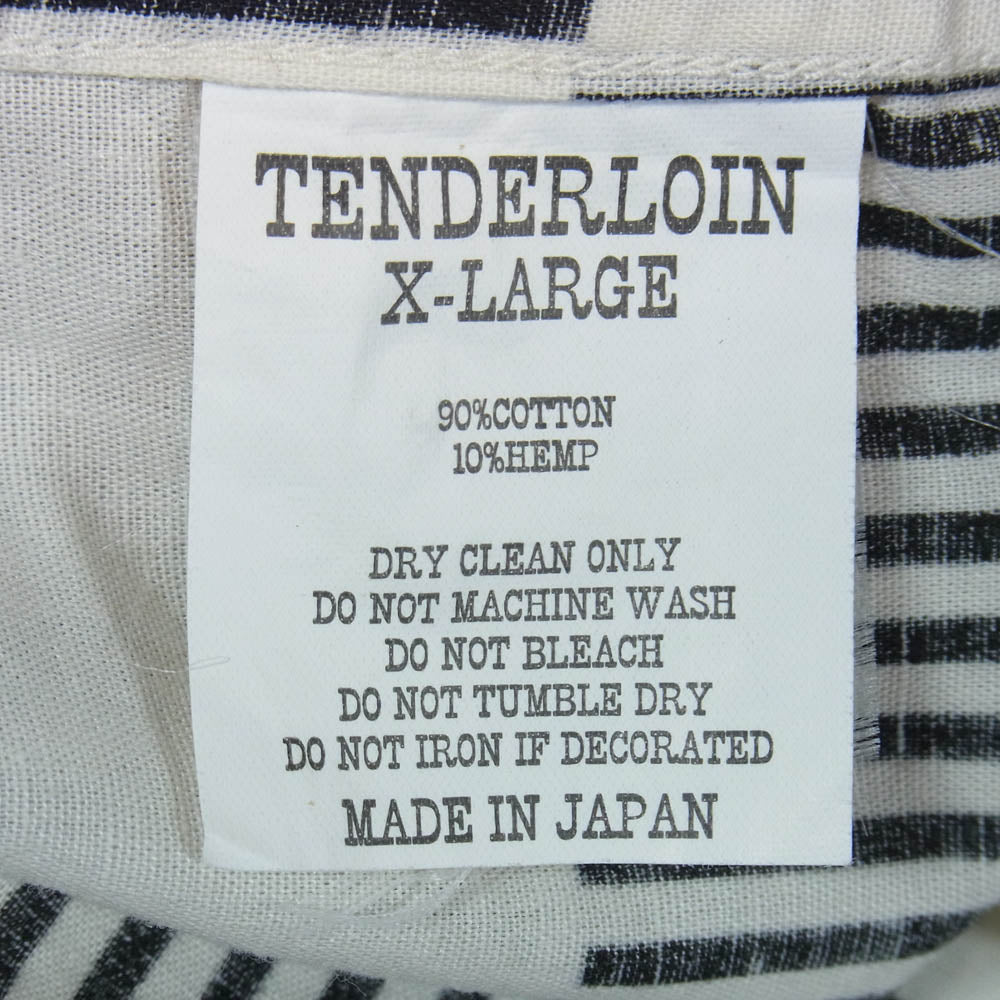 TENDERLOIN テンダーロイン 16SS T-CHECKER SHT C S/S チェック柄 オープンカラー シャツ 半袖 シャツ ホワイト系 XL【中古】