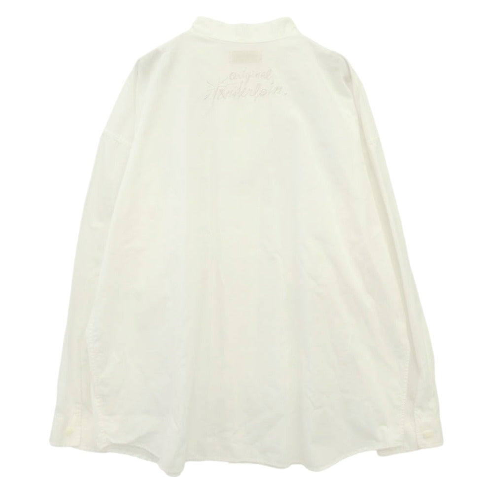TENDERLOIN テンダーロイン T-STAND SHT CHAMBRAY バック刺繍 スタンドカラー シャンブレー 長袖 シャツ ホワイト系 L【中古】