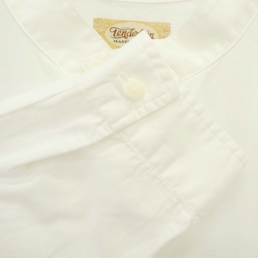TENDERLOIN テンダーロイン T-STAND SHT CHAMBRAY バック刺繍 スタンドカラー シャンブレー 長袖 シャツ ホワイト系 L【中古】