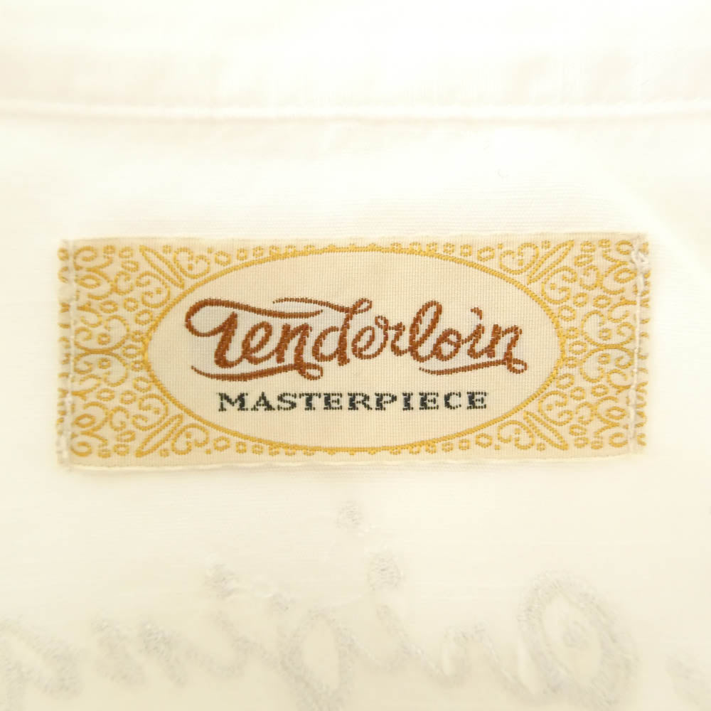 TENDERLOIN テンダーロイン T-STAND SHT CHAMBRAY バック刺繍 スタンドカラー シャンブレー 長袖 シャツ ホワイト系 L【中古】