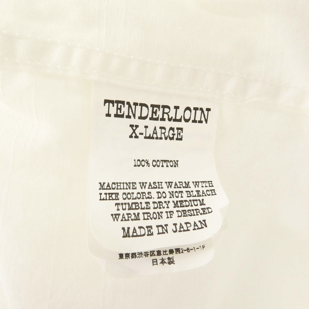 TENDERLOIN テンダーロイン T-STAND SHT CHAMBRAY バック刺繍 スタンドカラー シャンブレー 長袖 シャツ ホワイト系 L【中古】