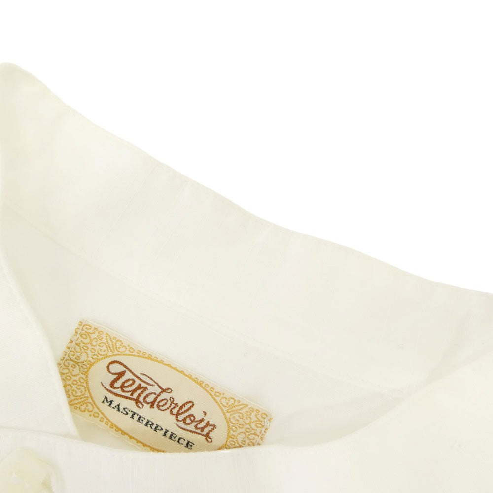 TENDERLOIN テンダーロイン T-STAND SHT CHAMBRAY バック刺繍 スタンドカラー シャンブレー 長袖 シャツ ホワイト系 L【中古】