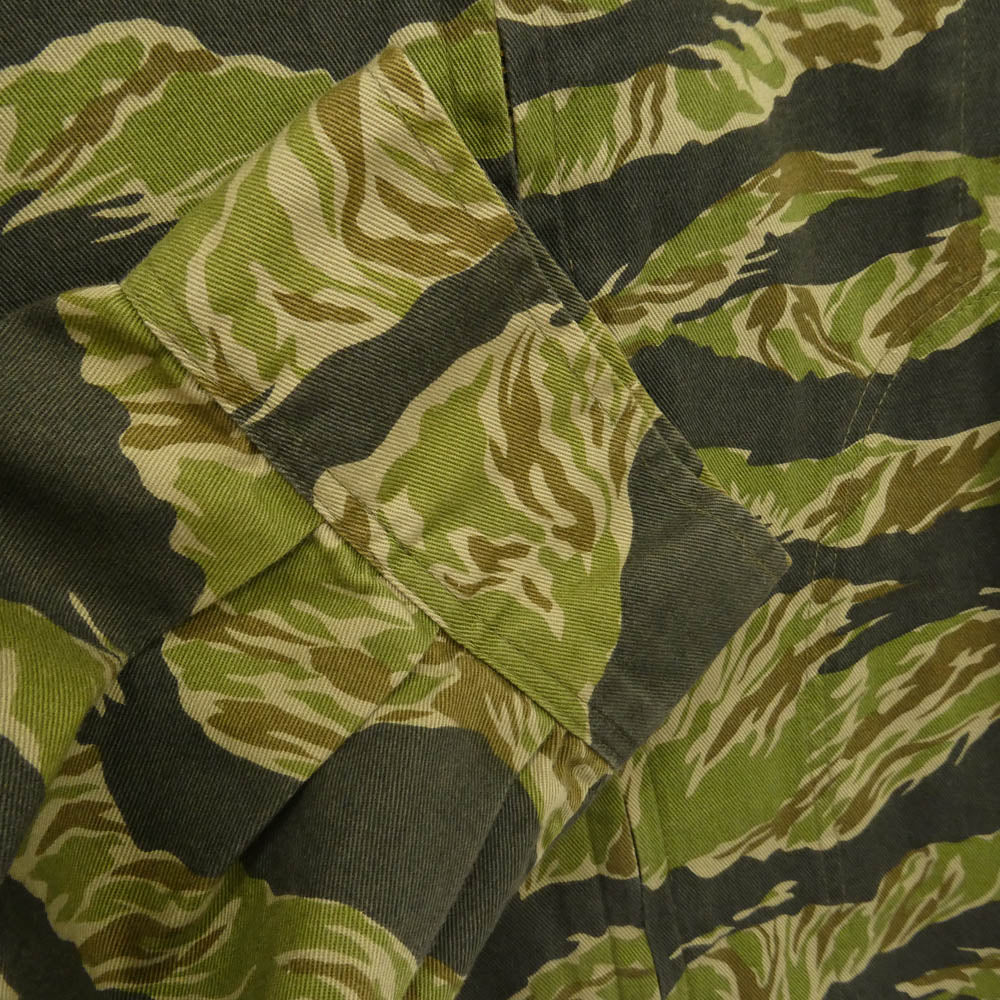 TENDERLOIN テンダーロイン 14SS T-BAMBOO JKT 刺繍 タイガーカモ柄 バンブー ジップ ジャケット グリーン系 L【中古】