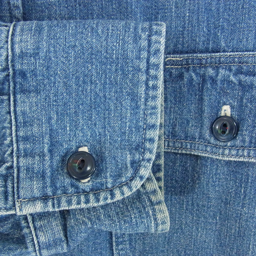 TENDERLOIN テンダーロイン 15AW T-DENIM STAND SHT スタンドカラー デニム 長袖 シャツ インディゴブルー系 L【中古】