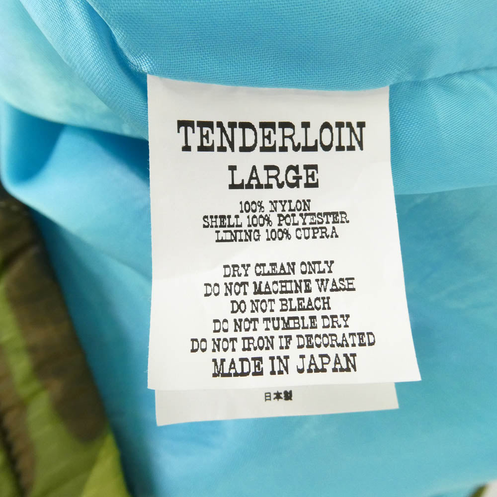 TENDERLOIN テンダーロイン 16AW T-NYLON SOUVENIR JKT バック刺繍 カモ柄 中綿 スーベニア ジャケット マルチカラー系 L【中古】