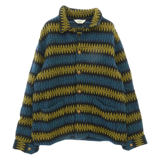 TENDERLOIN テンダーロイン 14AW T-INDIAN JKT インディアン ネイティブ 総柄 ウール ニット ジャケット マルチカラー系 L【中古】