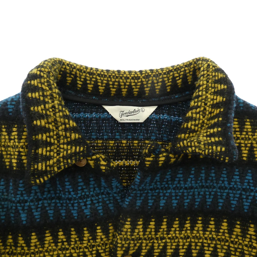 TENDERLOIN テンダーロイン 14AW T-INDIAN JKT インディアン ネイティブ 総柄 ウール ニット ジャケット マルチカラー系 L【中古】