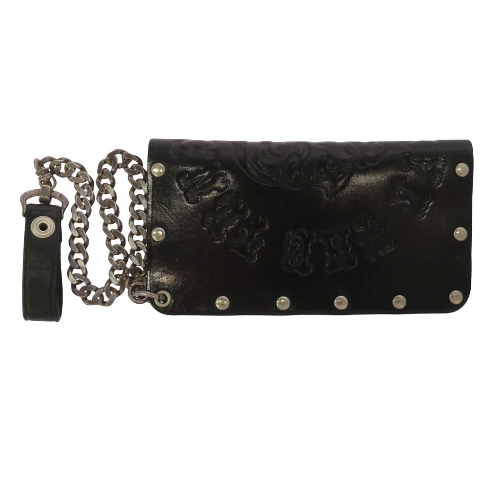 TENDERLOIN テンダーロイン 20SS × HOSANNA ホザーナ BS LONG WALLET ボルネオスカル ウォレットチェーン付き レザー ロング ウォレット 長財布 ブラック系【中古】
