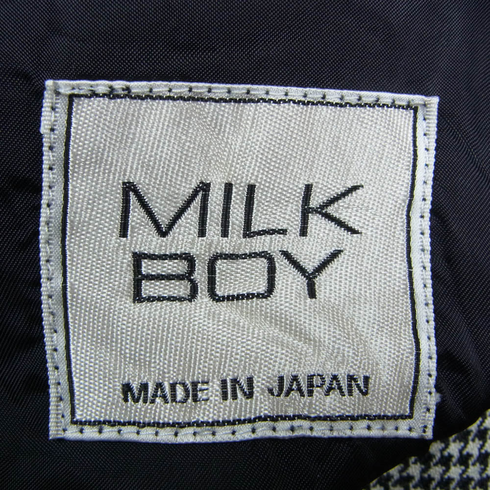 MILKBOY ミルクボーイ オールド 日本製 ハウンドトゥース スウィングトップ ウールブルゾン ジップジャケット ブラック系 ホワイト系【中古】