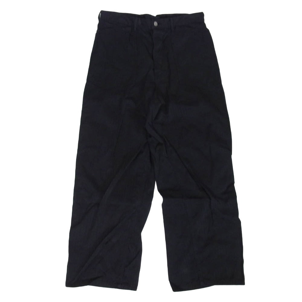 マーティーアンドサンズ 25SS MILITARY DENIM コットン リネン シルク ドゥルン ミリタリー デニム パンツ ブラック系 4【中古】