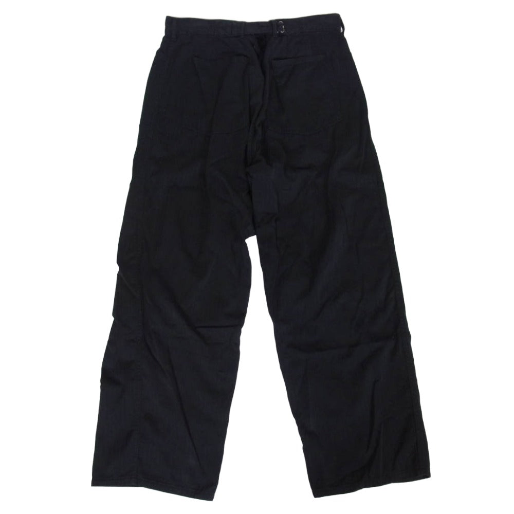 マーティーアンドサンズ 25SS MILITARY DENIM コットン リネン シルク ドゥルン ミリタリー デニム パンツ ブラック系 4【中古】