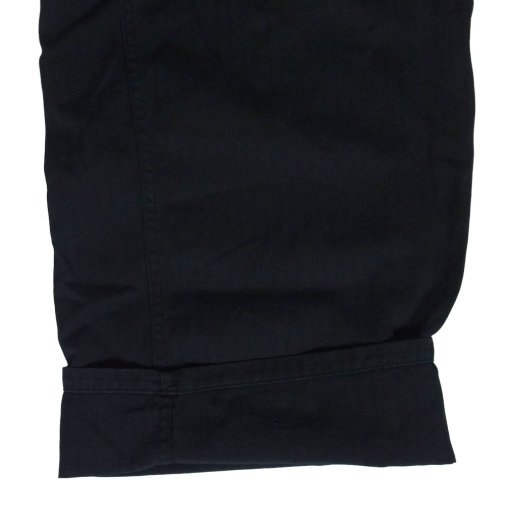 マーティーアンドサンズ 25SS MILITARY DENIM コットン リネン シルク ドゥルン ミリタリー デニム パンツ ブラック系 4【中古】
