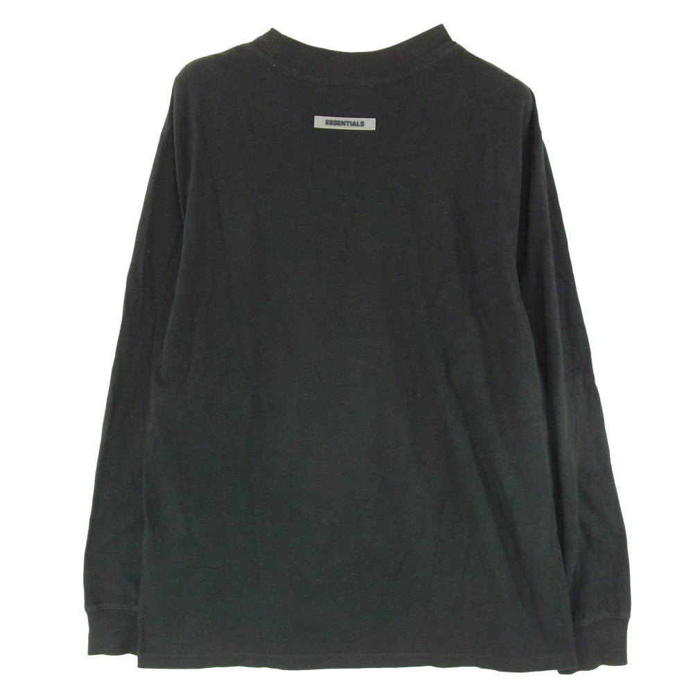 FEAR OF GOD フィアオブゴッド ESSENTIALS エッセンシャルズ ラバーロゴ 長袖 Tシャツ カットソー ブラック系 S【中古】