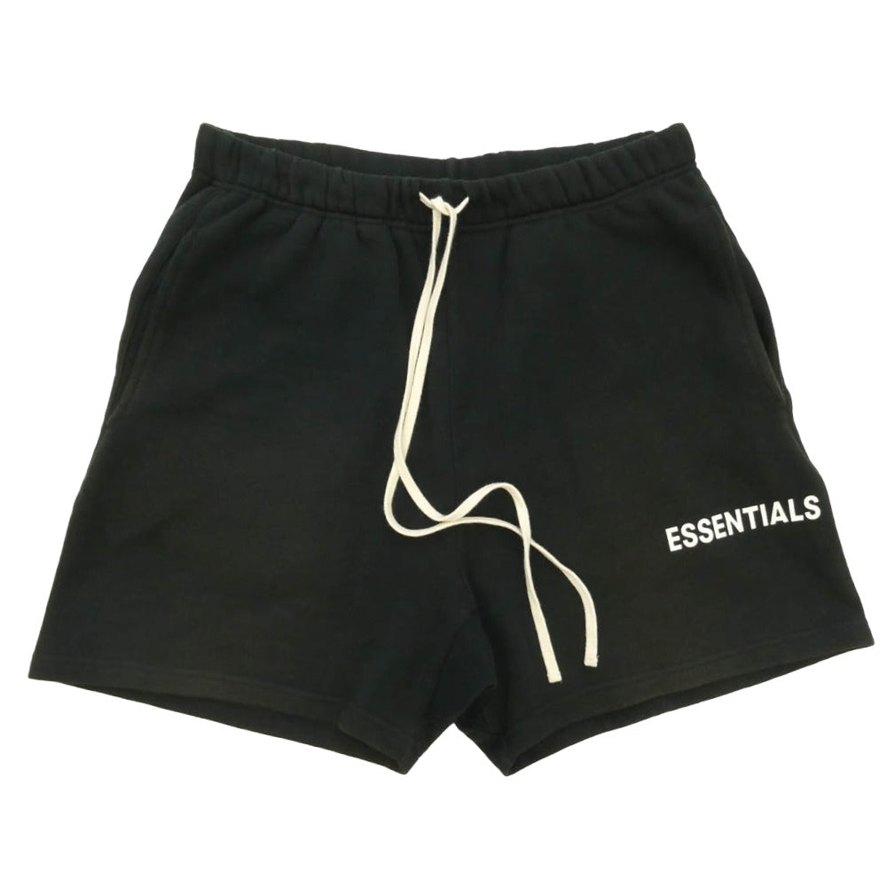 FEAR OF GOD フィアオブゴッド ESSENTIALS エッセンシャルズ ドローコード ロゴ スウェット ショーツ ハーフ パンツ ブラック系 M【中古】