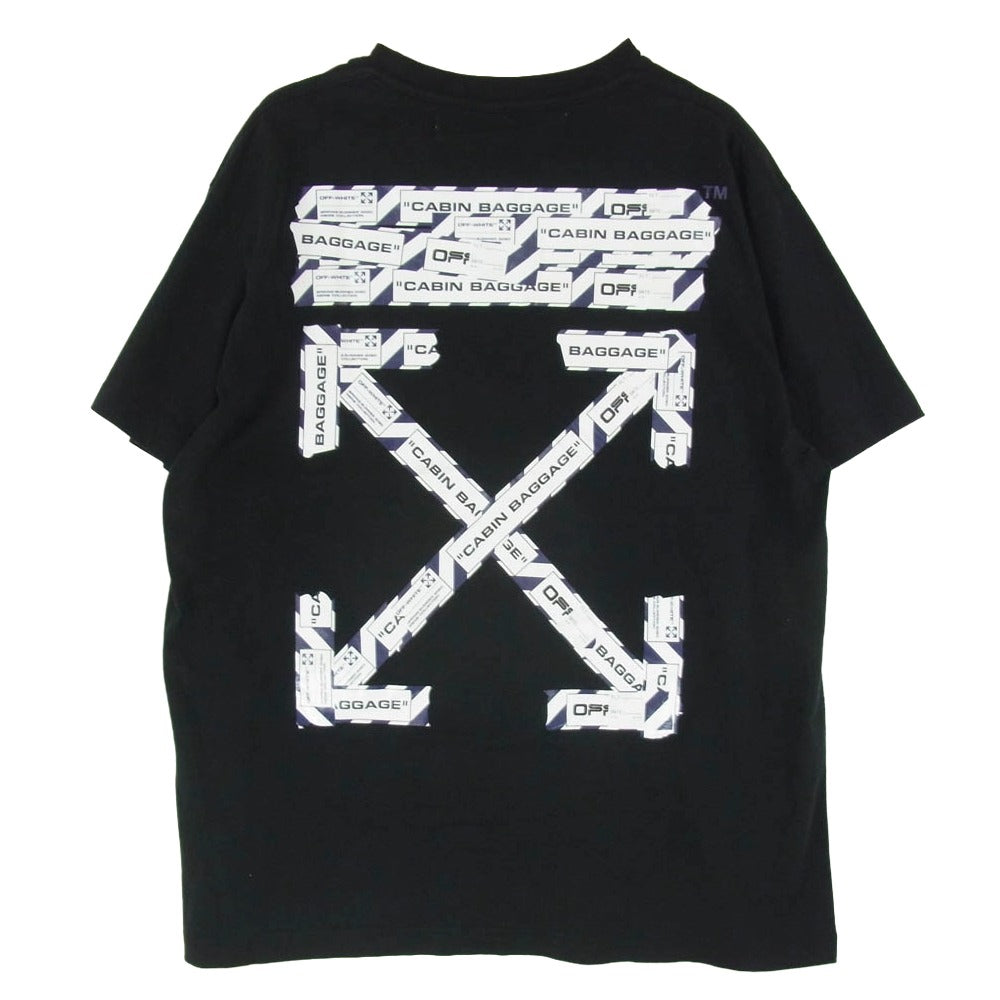 OFF-WHITE オフホワイト OMMA038S20185003 クロスドアロー ロゴ プリント 半袖 Tシャツ カットソー ブラック系 M【中古】