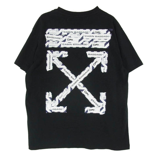 OFF-WHITE オフホワイト OMMA038S20185003 クロスドアロー ロゴ プリント 半袖 Tシャツ カットソー ブラック系 M【中古】