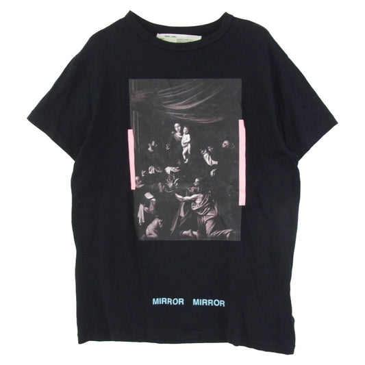 OFF-WHITE オフホワイト Caravaggio カラヴァッジョ クロスドアロー 半袖 Tシャツ カットソー ブラック系 S【中古】