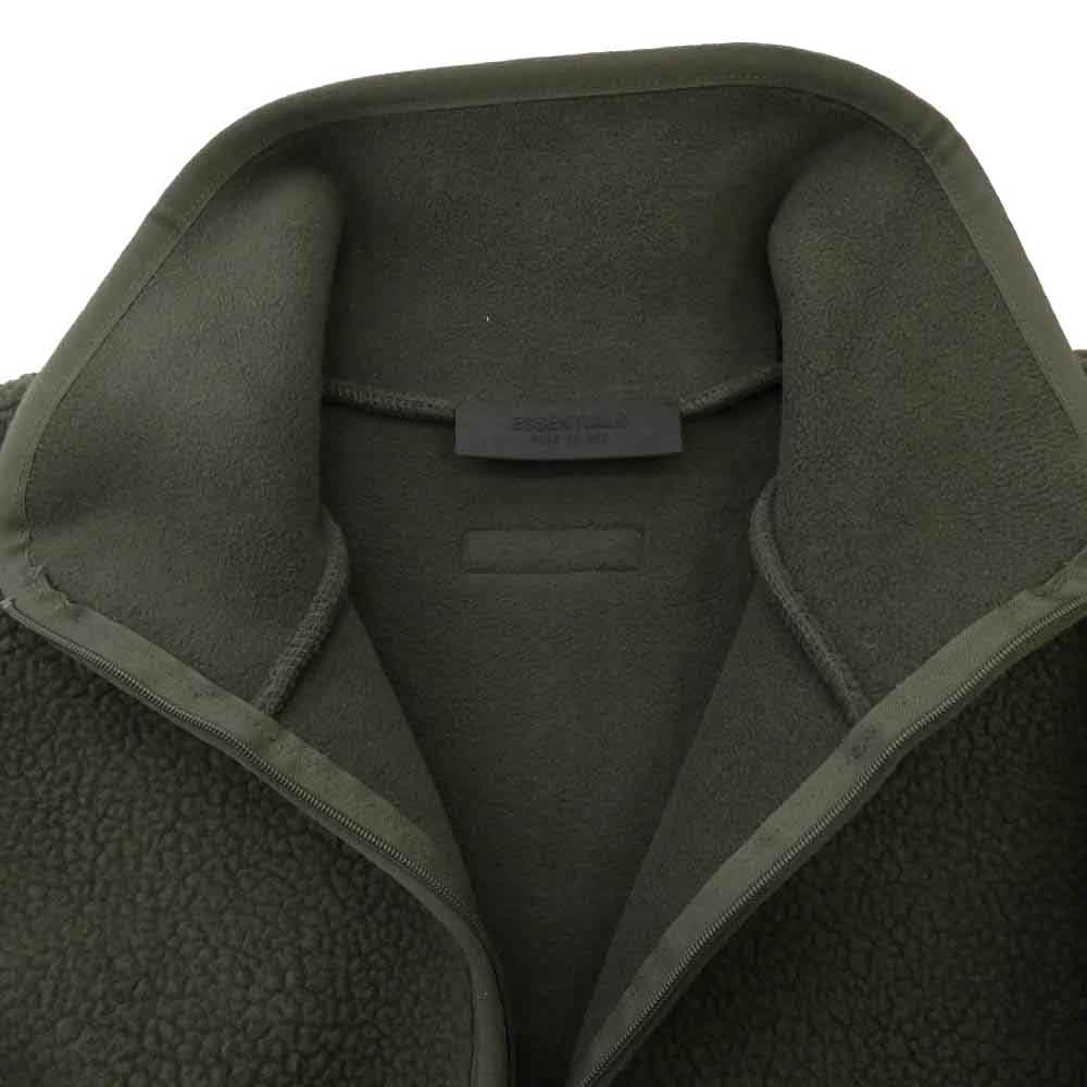 FEAR OF GOD フィアオブゴッド ESSENTIALS エッセンシャルズ プルオーバー ハーフジップ ボア フリース アノラック ジャケット トレーナー カーキ系 M【中古】