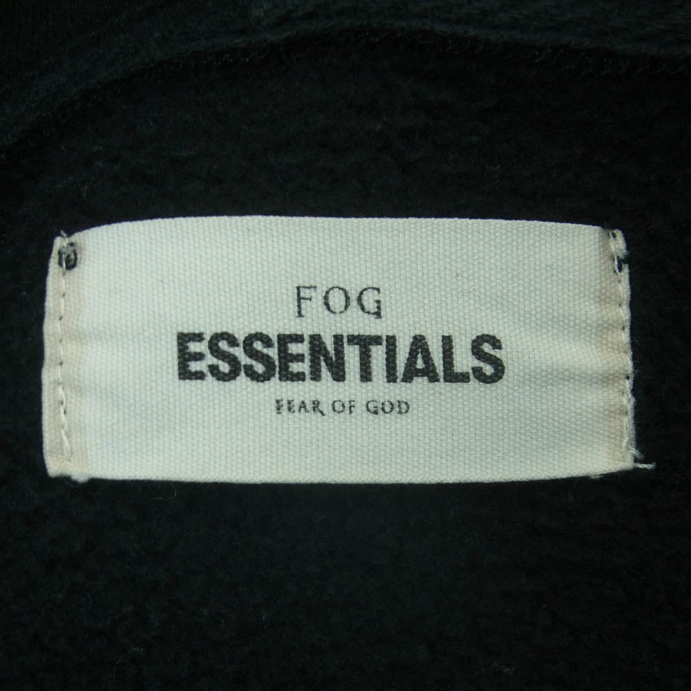 FEAR OF GOD フィアオブゴッド ESSENTIALS エッセンシャルズ バックロゴ フーディー パーカー ブラック系 M【中古】