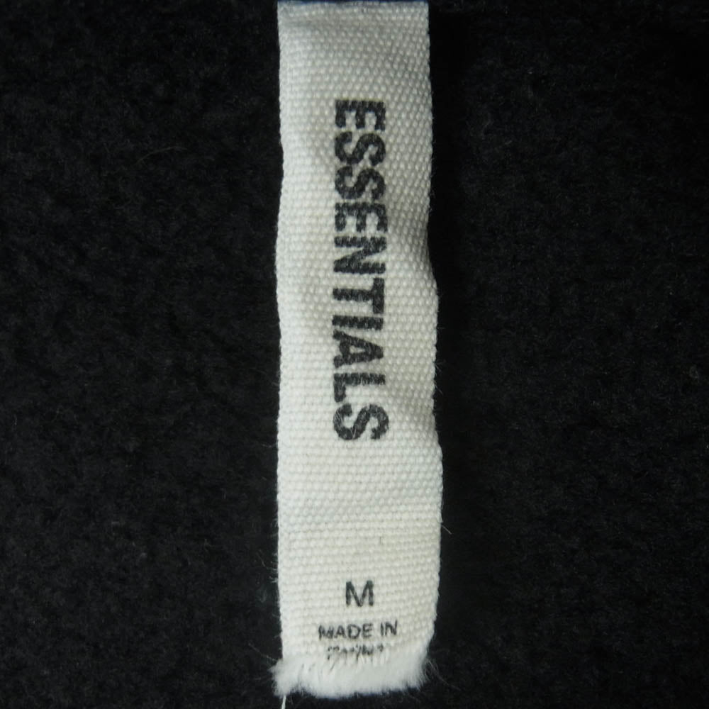 FEAR OF GOD フィアオブゴッド ESSENTIALS エッセンシャルズ バックロゴ フーディー パーカー ブラック系 M【中古】