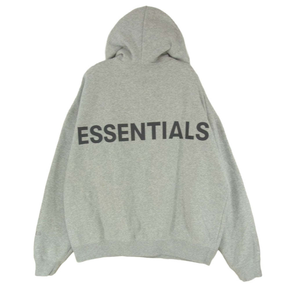 FEAR OF GOD フィアオブゴッド ESSENTIALS エッセンシャルズ バックリフレクティブロゴ フーディー パーカー グレー系 M【中古】