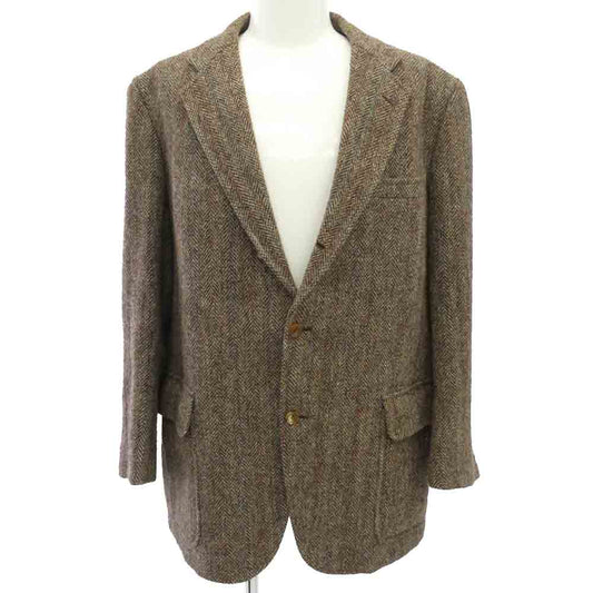 ジェイプレス PWJ-BROV-LA-0417 90s Harris Tweed ハリスツイード チェック柄 ウール テーラードジャケット 3 ブラウン系 X3【中古】