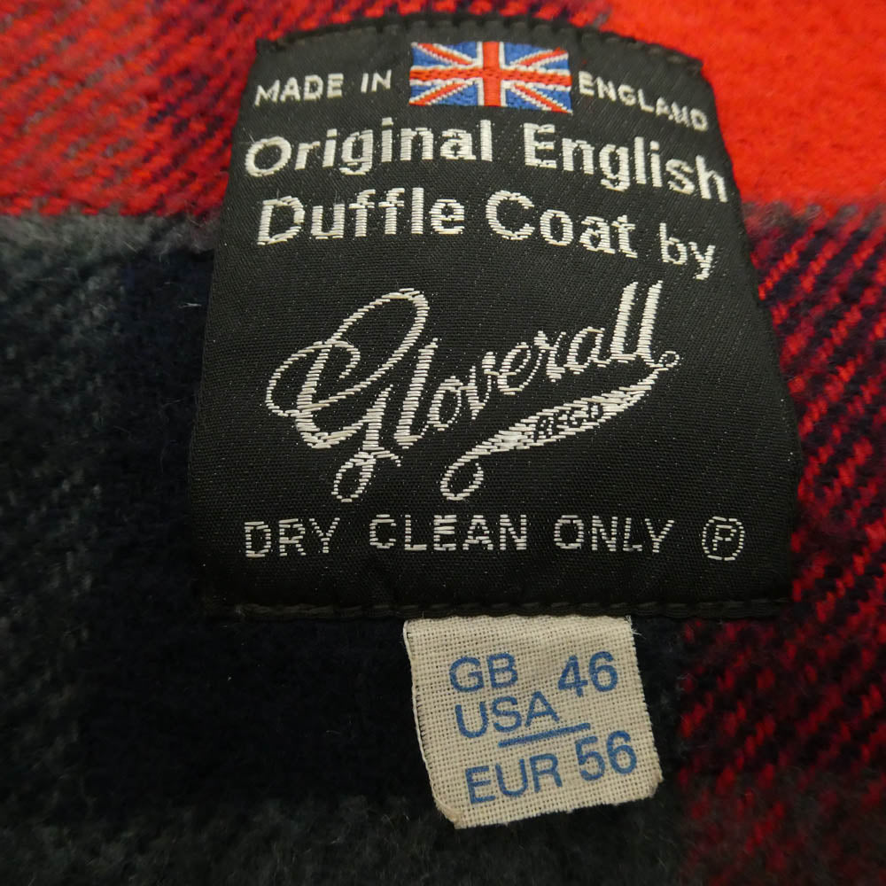 Gloverall グローバーオール 60s 70s 英国製 裏地チェック ウール ダッフルコート ネイビー系 US46【中古】