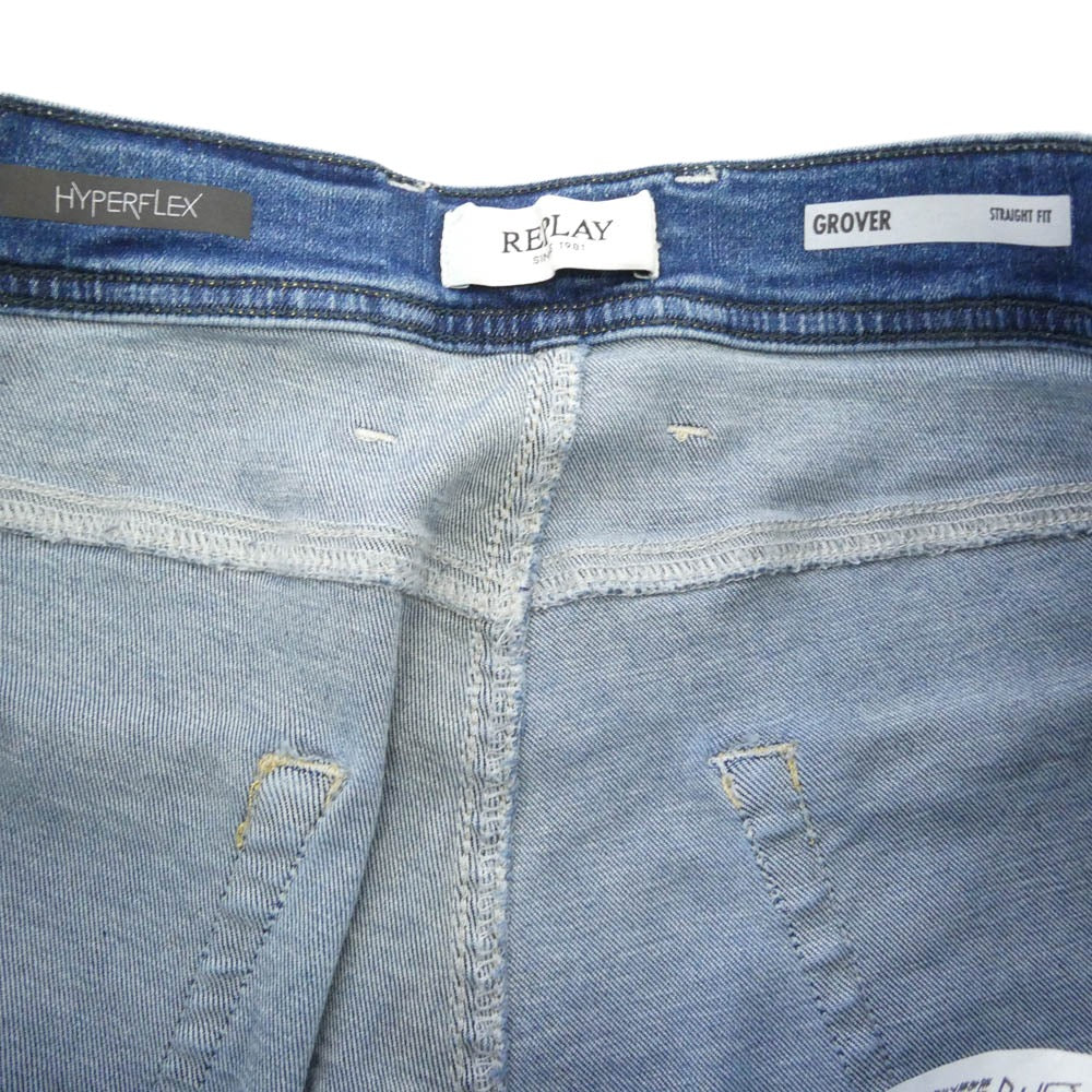 リプレイ GROVER ストレート ジーンズ デニムパンツ インディゴブルー系 33【美品】【中古】