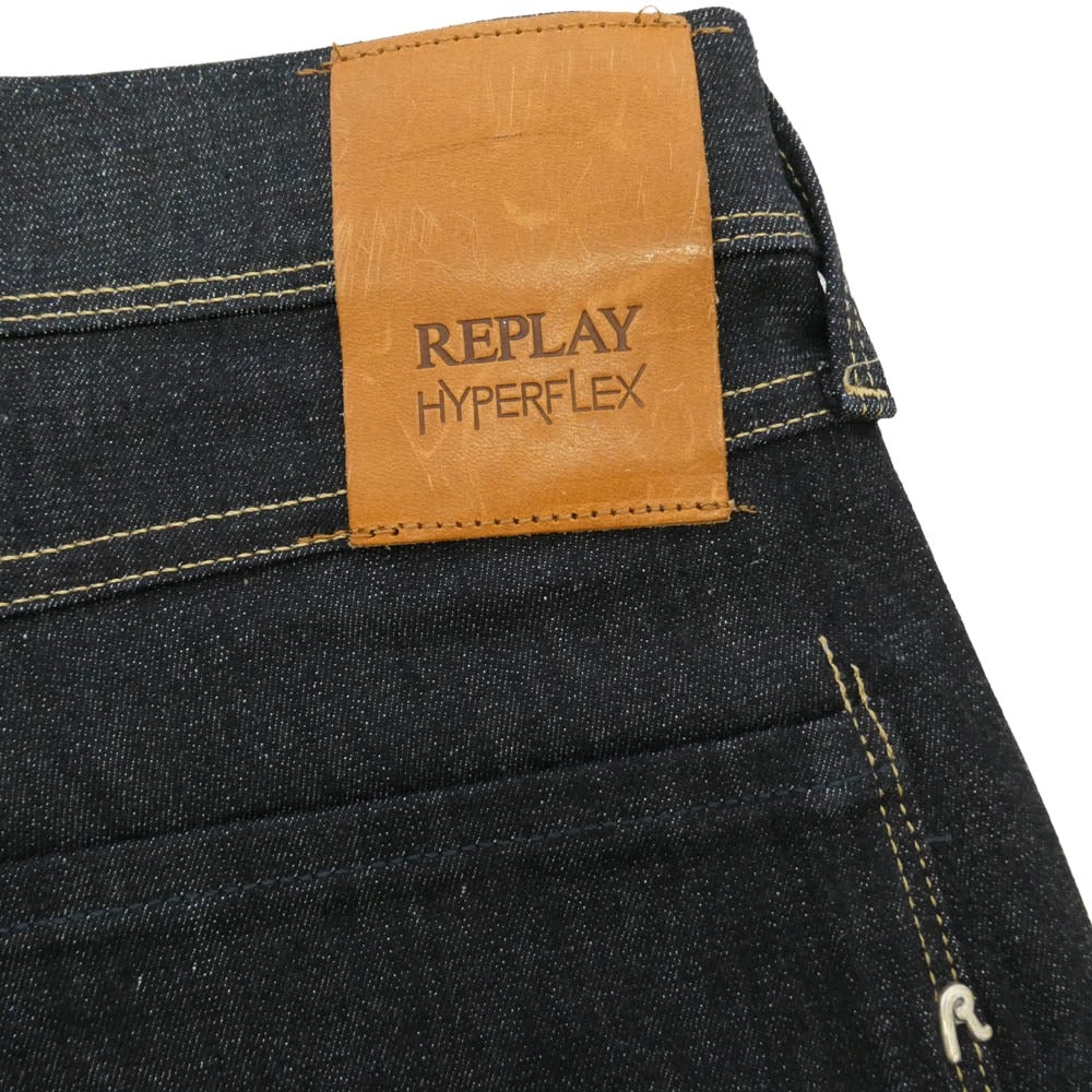 リプレイ ANBASS アンバス Hyperflex Original ストレッチ ジーンズ デニムパンツ インディゴブルー系 33【美品】【中古】