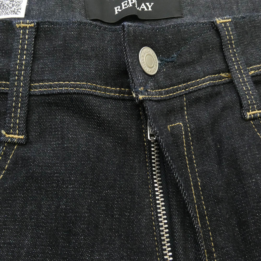 リプレイ ANBASS アンバス Hyperflex Original ストレッチ ジーンズ デニムパンツ インディゴブルー系 33【美品】【中古】