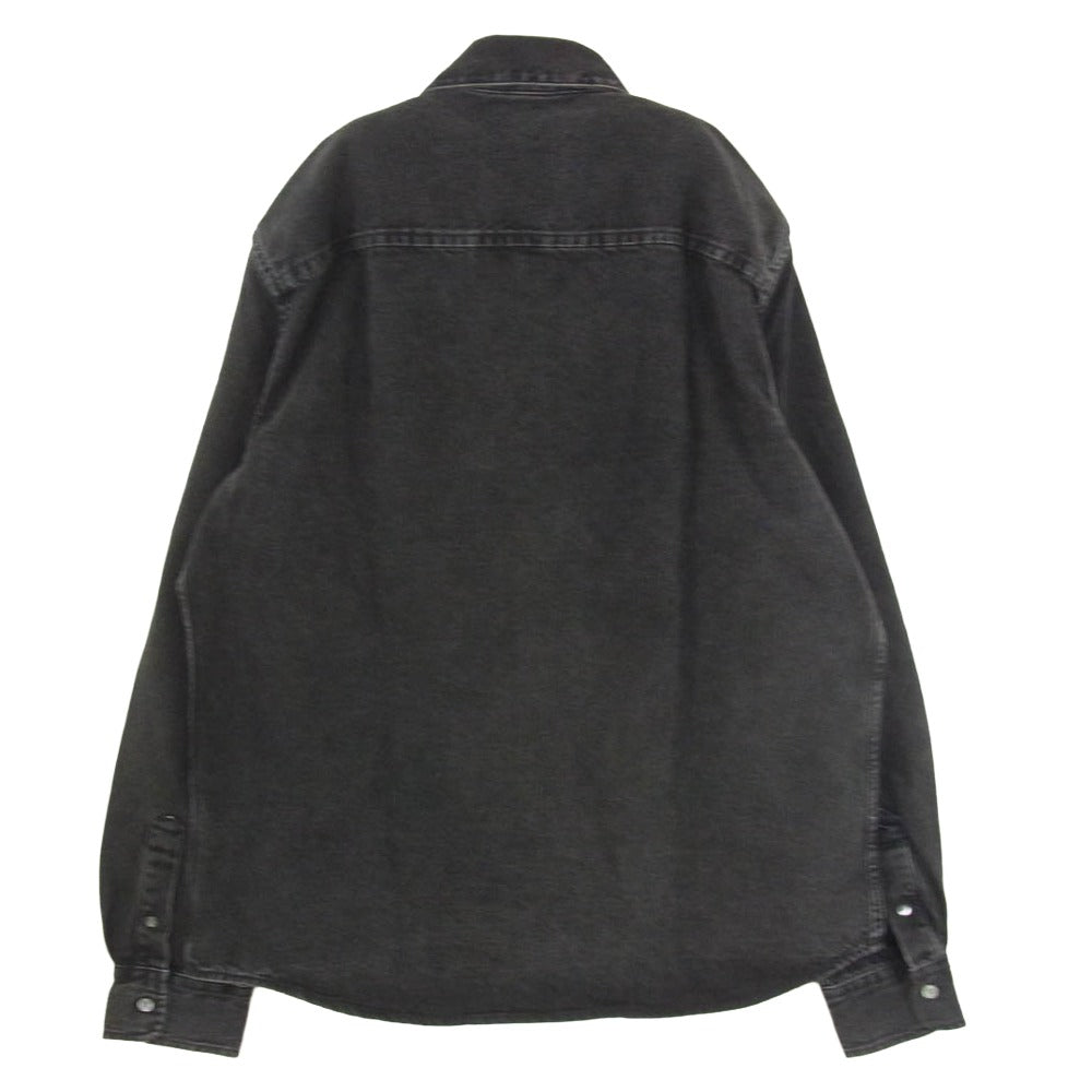 AMI PARIS アミパリス 26SS USH785 DE0125 de Coeur ブラックライトデニム ボタンダウン シャツ ジャケット ブラック系 L【極上美品】【中古】