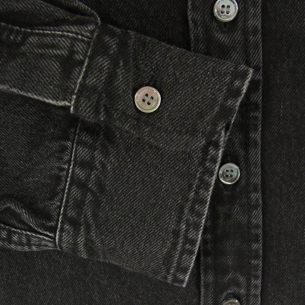 AMI PARIS アミパリス 26SS USH785 DE0125 de Coeur ブラックライトデニム ボタンダウン シャツ ジャケット ブラック系 L【極上美品】【中古】