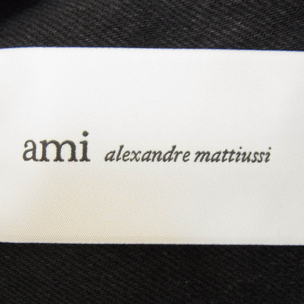AMI PARIS アミパリス 26SS USH785 DE0125 de Coeur ブラックライトデニム ボタンダウン シャツ ジャケット ブラック系 L【極上美品】【中古】