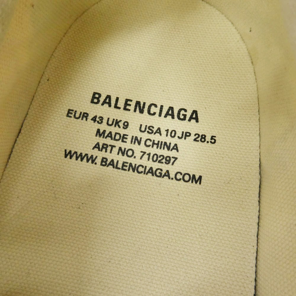 BALENCIAGA バレンシアガ 710297 Graffiti Distressed Slip-On Sneakers ヴィンテージ加工 グラフィティ ディストレスド スリッポン ローカット シューズ オフホワイト系 43【中古】