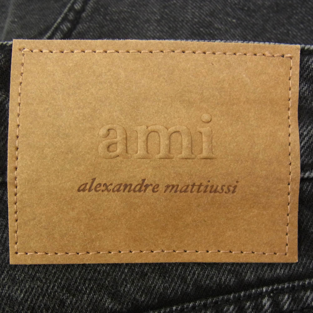 AMI PARIS アミパリス HTR450 DE0124 cotton large fit jeans ブラックライトデニム ラージフィット ジーンズ デニムパンツ ブラック系 30【極上美品】【中古】