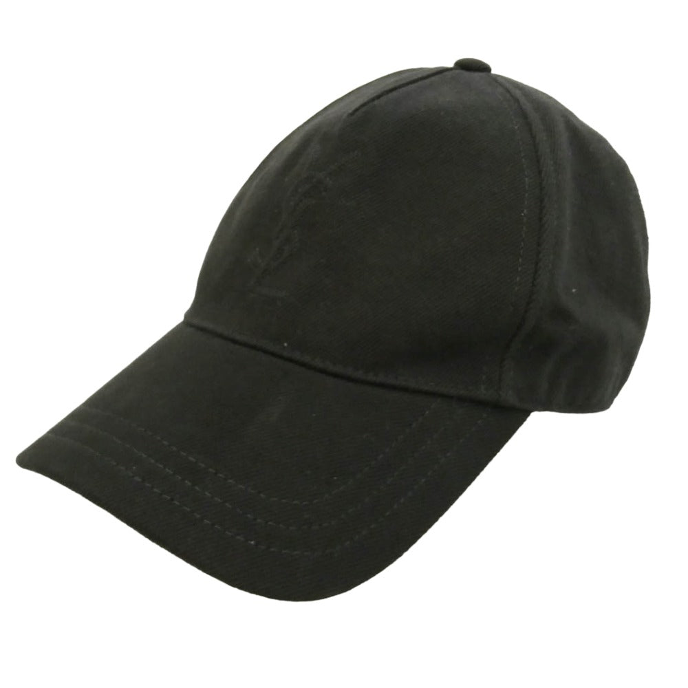 SAINT LAURENT サンローラン 864608 3YT51 Logo Hat ロゴステッチ ベースボール キャップ 帽子 ブラック系 59【中古】