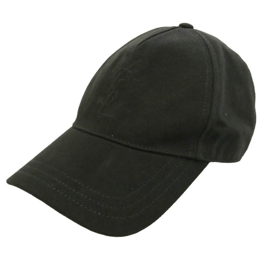 SAINT LAURENT サンローラン 864608 3YT51 Logo Hat ロゴステッチ ベースボール キャップ 帽子 ブラック系 59【中古】