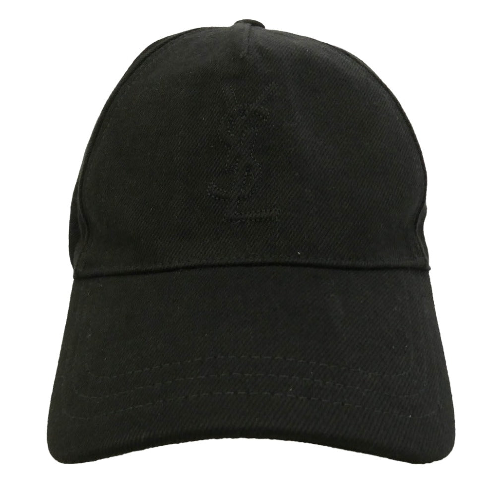 SAINT LAURENT サンローラン 864608 3YT51 Logo Hat ロゴステッチ ベースボール キャップ 帽子 ブラック系 59【中古】