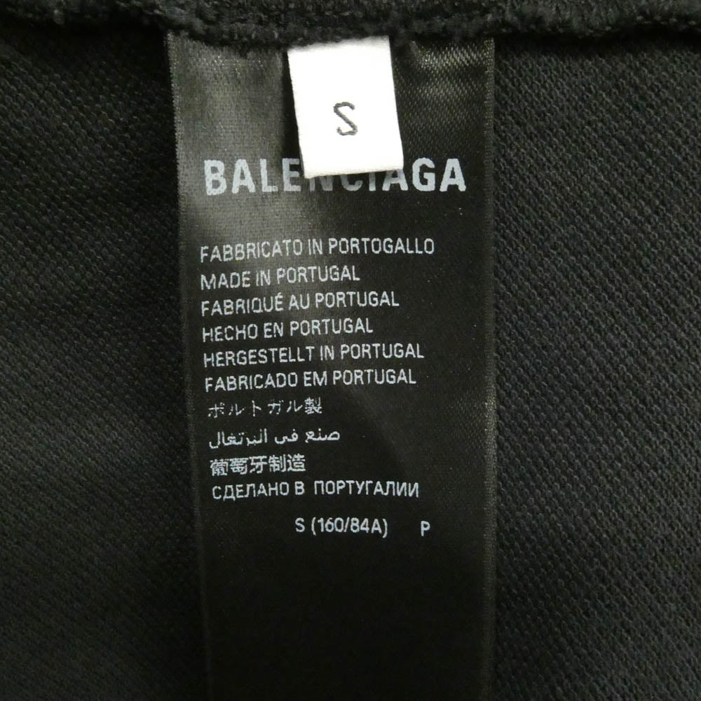 BALENCIAGA バレンシアガ 25SS 828531 TSVC7 Laurel Solid S/S Polo Shirt ローレル クラシック BBロゴ刺繍 半袖 ポロシャツ ブラック系 S【中古】