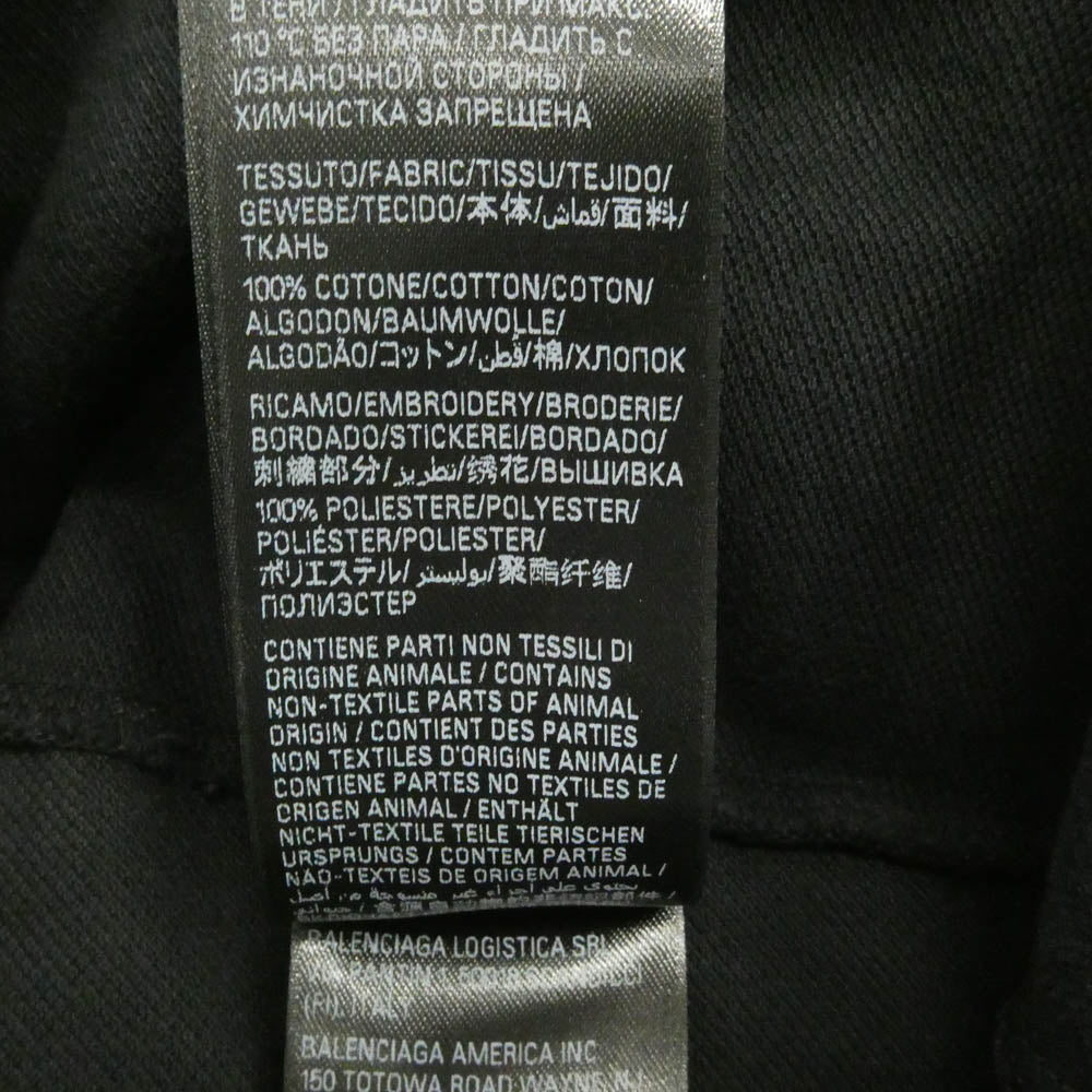 BALENCIAGA バレンシアガ 25SS 828531 TSVC7 Laurel Solid S/S Polo Shirt ローレル クラシック BBロゴ刺繍 半袖 ポロシャツ ブラック系 S【中古】