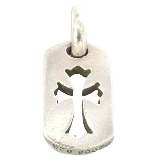 CHROME HEARTS クロムハーツ（原本無） DT TNY CO CRS タイニーカットアウトクロスドッグタグ チャーム ペンダントトップ シルバー系【中古】