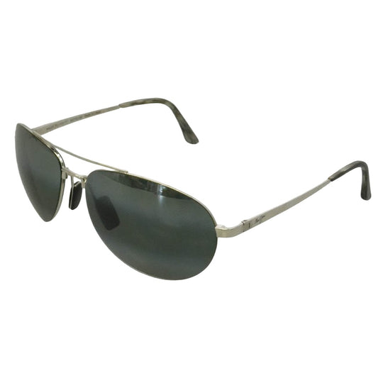 マウイジム MJ-210-17 PILOT パイロット アビエーター サングラス アイウェア シルバー系 63□15-130【中古】