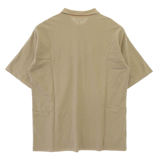 AURALEE オーラリー 20SS A20SP02KN HARD TWIST AMUNZEN KNIT POLO 強撚糸 ハ―ドツイスト アムンゼン生地 ニット 半袖 ポロシャツ ベージュ系 4【中古】