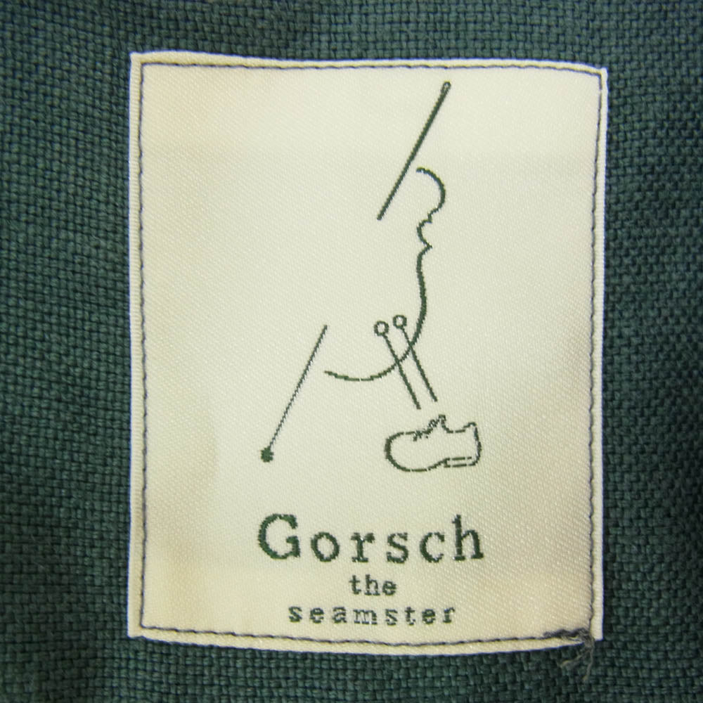 ゴーシュザシームスター 07SOSH02 LINEN 100％ リネン イタリアンカラー 半袖 シャツ グリーン系 F【中古】