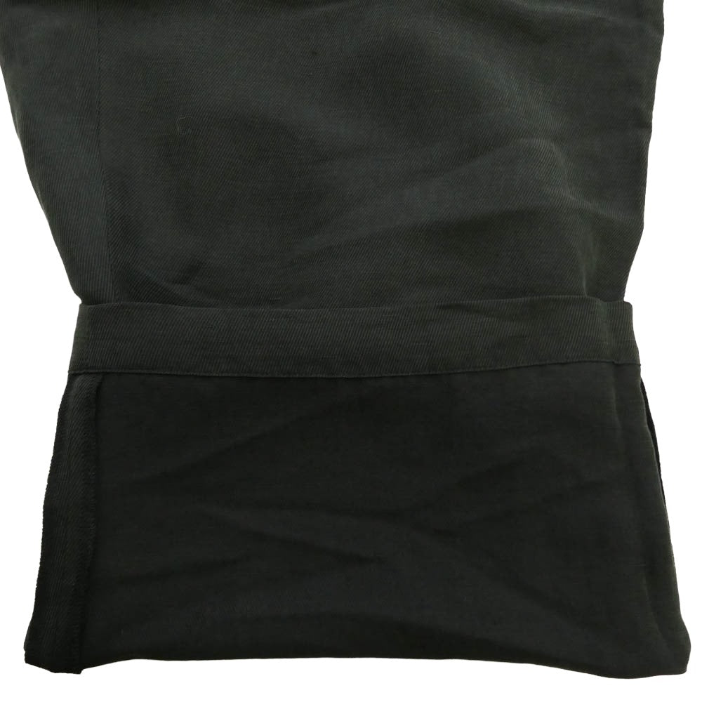 ヨーク 26SS YK26SS01209P Linen Silk Kersey 3pleated Tapered Trousers リネンシルクカルゼ ワイド テーパード 3プリーツ パンツ トラウザーズ ブラック系 2【中古】