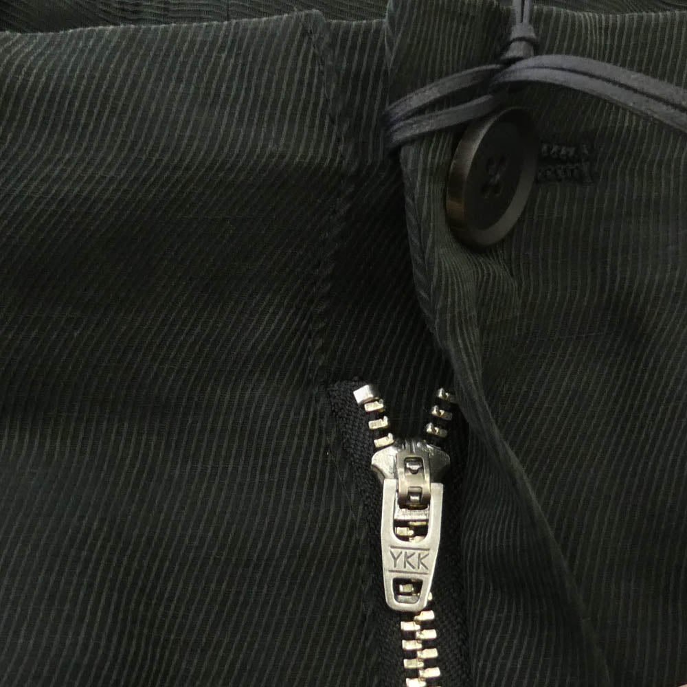 ヨーク 26SS YK26SS01209P Linen Silk Kersey 3pleated Tapered Trousers リネンシルクカルゼ ワイド テーパード 3プリーツ パンツ トラウザーズ ブラック系 2【中古】