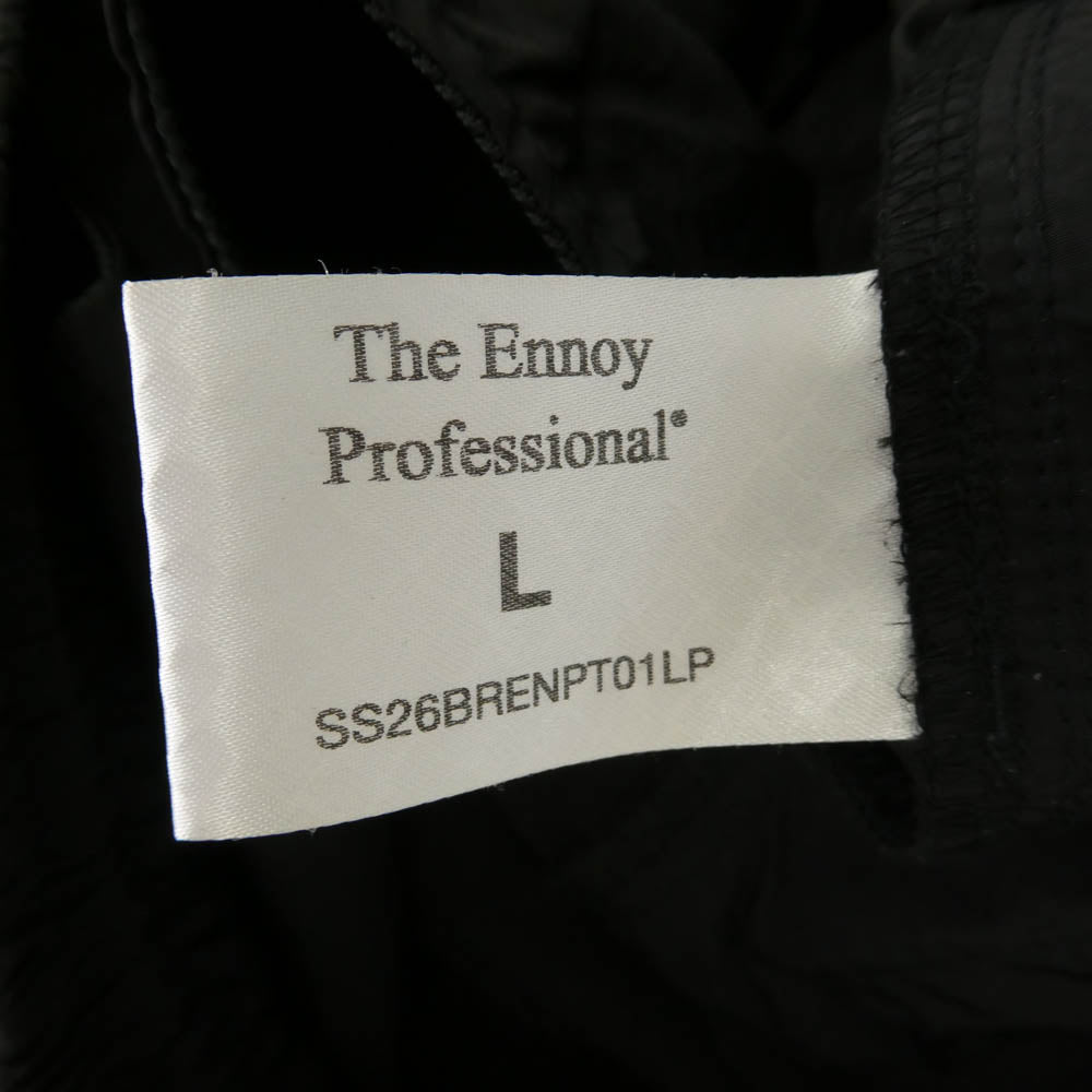 The Ennoy Professional ザ エンノイ プロフェッショナル 26SS SS26BRENPT01LP Piping Nylon Track Pants パイピング ナイロン トラック パンツ ブラック系 L【中古】