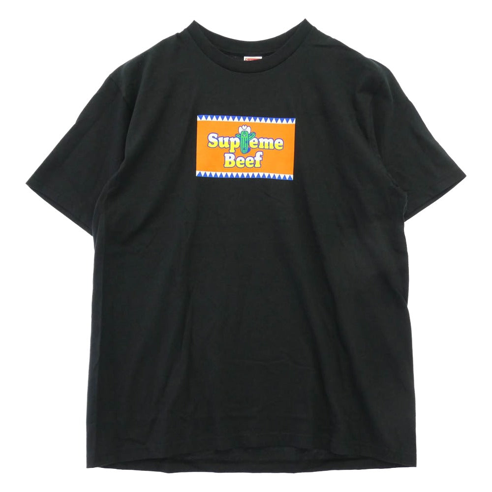 Supreme シュプリーム 25SS Beef Tee ビーフ プリント Tシャツ 半袖カットソー ブラック ブラック系 L【極上美品】【中古】
