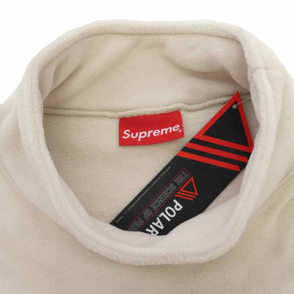Supreme シュプリーム 22AW Polartec Mock Neck Pullover ポーラテック フリース ハイネック プルオーバー トレーナー アイボリー ホワイト系 XL【極上美品】【中古】